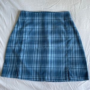 Brandy Melville/J. Galt Blue Plaid Mini Skirt